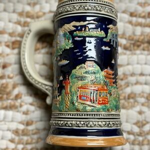 Ceramic Beer Stein with Scenic Design